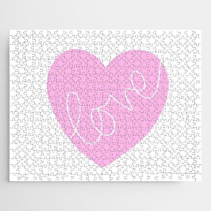 Pink Love Love Heart Jigsaw Puzzle