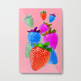 Pop Art Strawberry Salad Metal Print | Poparttoday, Pattern, Fruit, Contemporary, Fabulous, Fresh, Popart, Collage, Modern, Elegant 