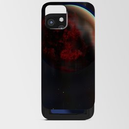 Red Glitch Planet iPhone Card Case