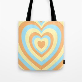 70s Hypnotic Heart Pattern Tote Bag