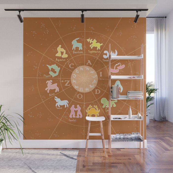 Zodiac, 2, Zodiac, Astrology, Horoscope, Stars, Sun-and-moon, Birthday, Valentines-day, Holidays, Wall Mural