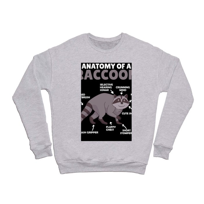 Sweet Raccoon Explanation Anatomy Of A Raccoon Crewneck Sweatshirt