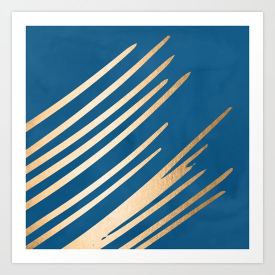 Swish - Orange Sherbet Shimmer on Saltwater Taffy Teal Art Print