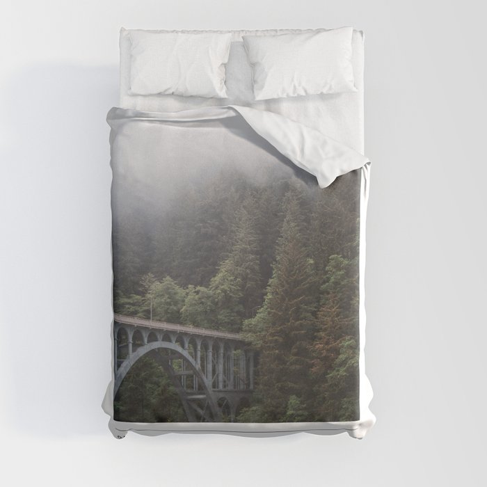 PNW Views | Forest and the Bridge | Minimalist Photography Duvet Cover