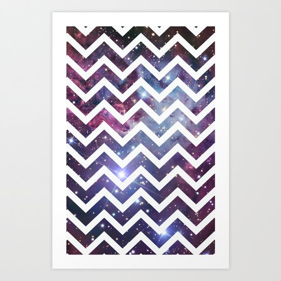 Nebula Chevron Art Print