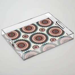 Colourful mandala,boho pattern  Acrylic Tray