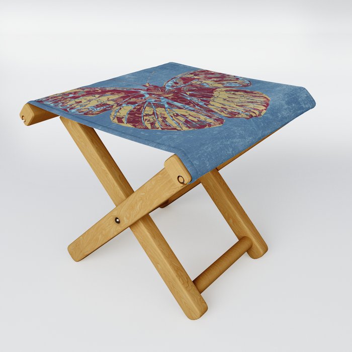 Butterfly Ornamental Collage Folding Stool