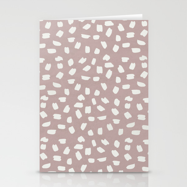 Simply Ink Splotch Lunar Gray On Clay Pink Stationery Cards By Followmeinstead Society6