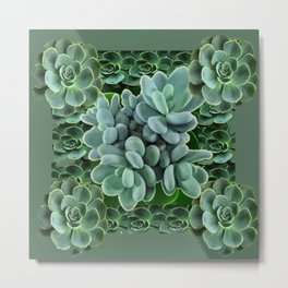 ARTISTIC GRAY-GREEN SUCCULENT ART Metal Print | Gardenart, Succulentgardens, Greensucculents, Succulentart, Acrylic, Nature, Cactus, Digital Manipulation, Desertplants, Photo 