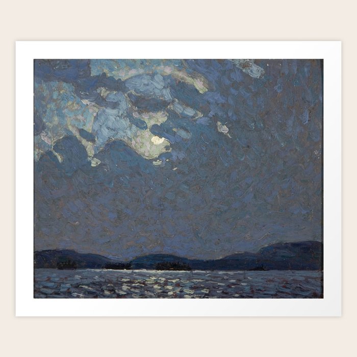 Tom Thomson Moonlight over Canoe Lake Canada, Canadian Oil Painting