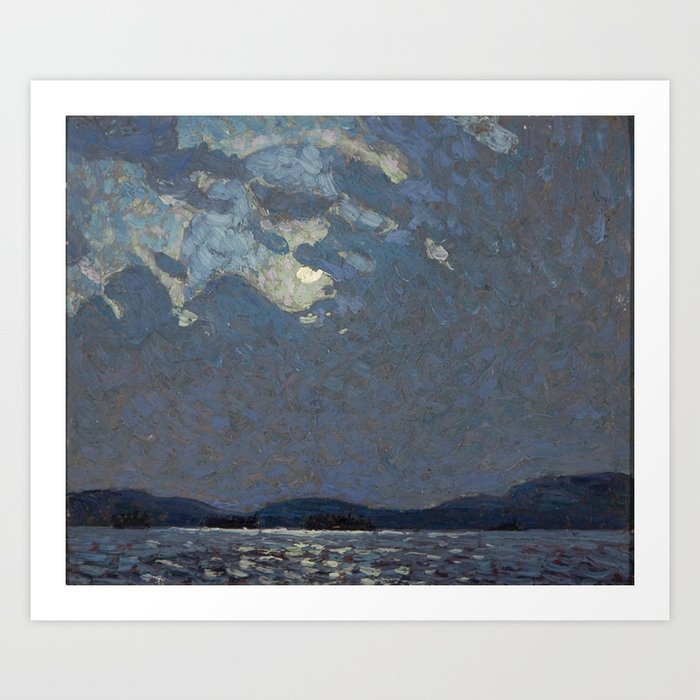 Tom Thomson - Moonlight over Canoe Lake - Canada, Canadian Oil Painting - Group of Seven Art Print