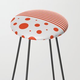 Spots and Stripes - Orange and White Counter Stool