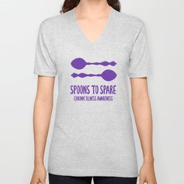 Spoons To Spare - Chronic Illness Awareness (Purple) Unisex V-Neck