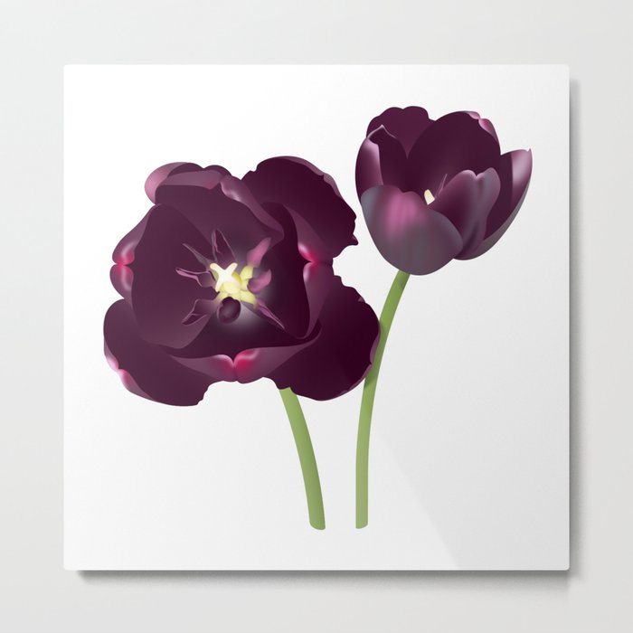 Dark Purple Tulips Metal Print