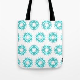 Turquoise Modern Sunbursts Tote Bag