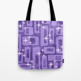 Retro Mid Century Modern Abstract Pattern 355 Tie Dye Purple Tote Bag