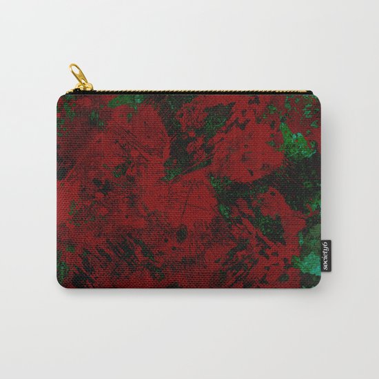 Roses Are Red - Abstract, red and cyan painting Carry-All Pouch