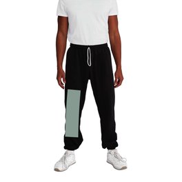 Muted Mid-tone Green Gray Solid Color Pairs to Valspar Green Water 5003-4A Sweatpants