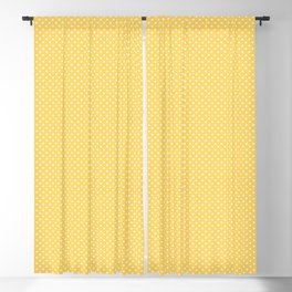 Elegant and Classic White Polka Dots on Pantone's Aspen Gold Blackout Curtain