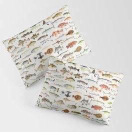 Illustrated Colorful Southern Pacific Exotic Game Fish Identification Chart Pillow Sham
