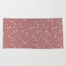 stars and constellations rose Beach Towel