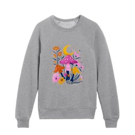 Blooms & Shrooms – Pink & Yellow Kids Crewneck