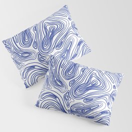Topographical Lines in Blue Pillow Sham