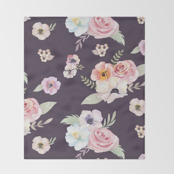 Floral I Eggplant Throw Blanket By Fancyashelltees Society40 Inspiration Eggplant Throw Blanket Floral I Eggplant Throw Blanket By Fancyashelltees Society40 Inspiration Eggplant Throw Blanket