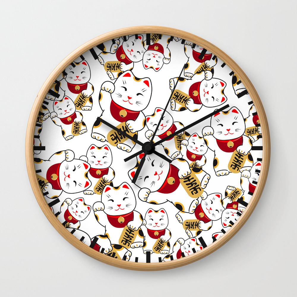 maneki neko clock