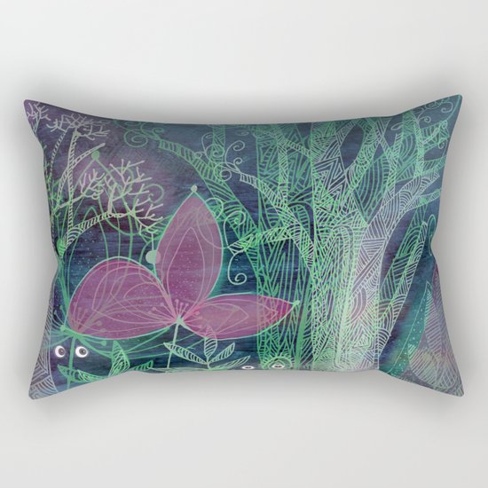 misty forest Rectangular Pillow