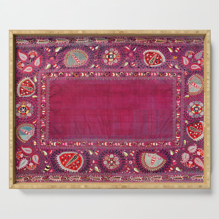 Shakhrisyabz  Southwest Uzbekistan Suzani Embroidery Print Serving Tray
