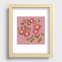 Pink Flowers Recessed Framed Print