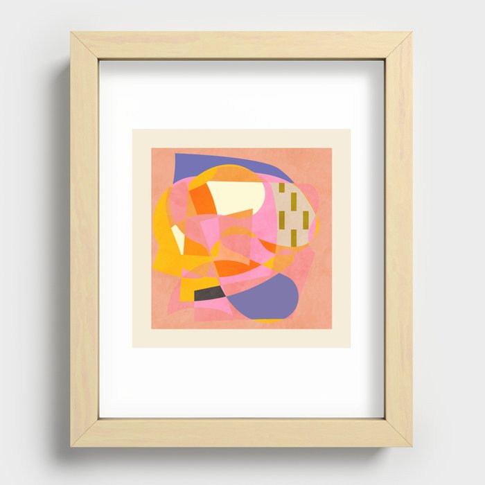 minimal abstract modern shapes compo Recessed Framed Print