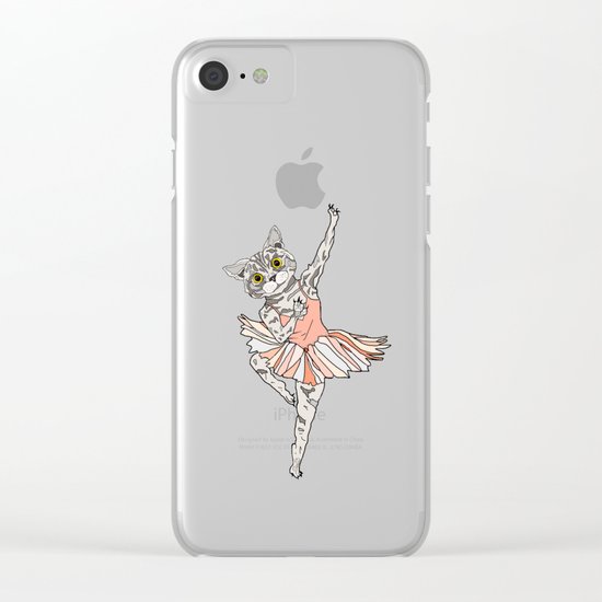 Cat Ballerina Tutu Clear iPhone Case