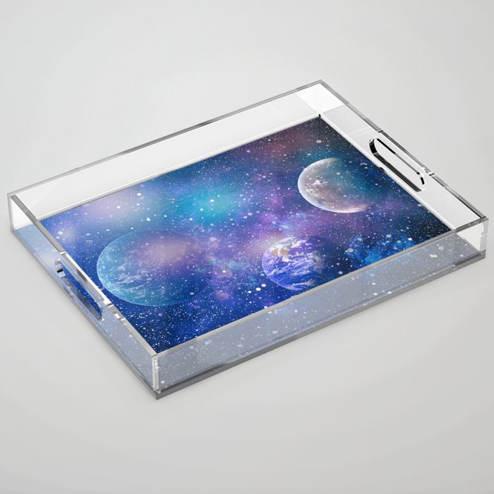 planets, stars and galaxies in outer space showing the beauty of space exploration. Acrylic Tray