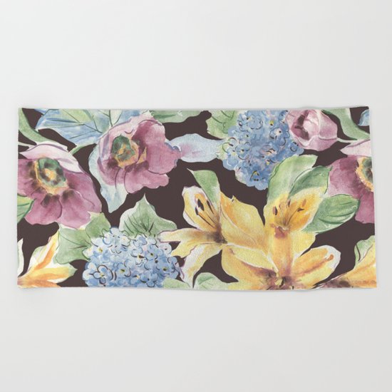 fall lily Beach Towel
