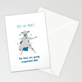 It's so Hot ! The Cows are giving evaporated Milk Stationery Card