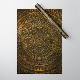 Lime Brown Boho Mandala || Manafold Art Wrapping Paper