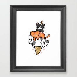 cat icecream Framed Art Print