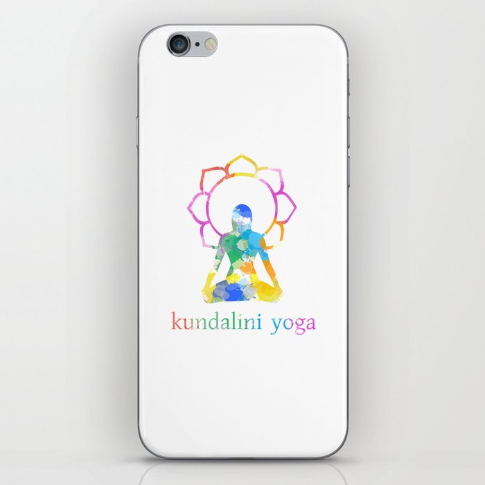Kundalini Yoga and meditation watercolor quotes in rainbow colors iPhone Skin
