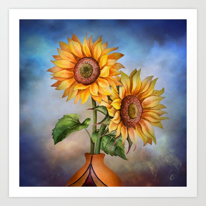 Sunflowers world  Art Print