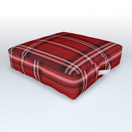 Red Scottish Tartan  Outdoor Floor Cushion