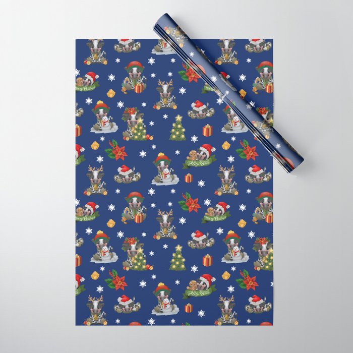 Christmas time - Frisian cow Wrapping Paper by Nanukisarte