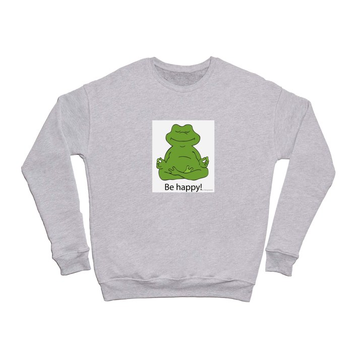 Happy Green Yoga Frog Crewneck Sweatshirt