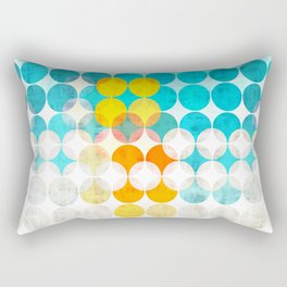 Palm Springs Dots - Aqua Yellow Orange Rectangular Pillow