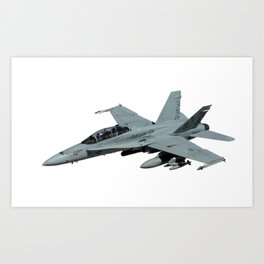 Jet Hornet Fighter Plane USA For Kids Air Force Art Print