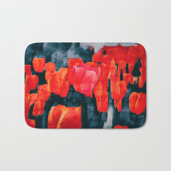 Tulip Field at Night Bath Mat