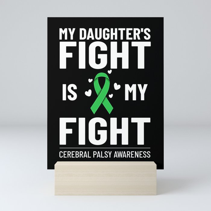 Cerebral Palsy Green Ribbon Brain Damage Awareness Mini Art Print