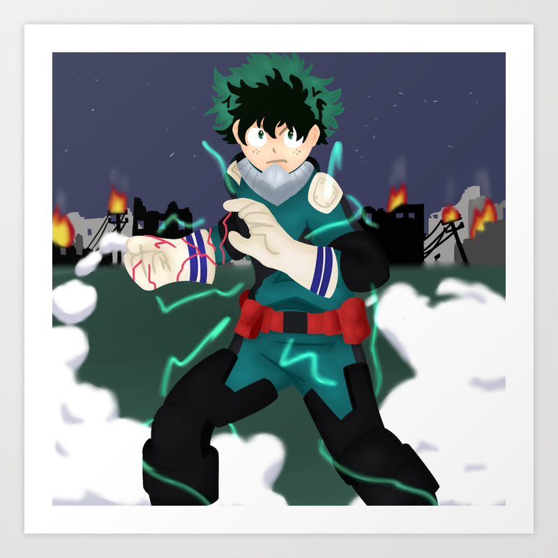 Deku All For One Full Cowl Art Print By Luban Society6