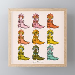 Rainbow Cowboy Boots Framed Mini Art Print